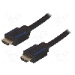 Cablu HDMI - HDMI, din ambele parţi, HDMI mufa, 5m, negru, LOGILINK - CHB006