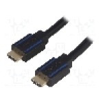 Cablu HDMI - HDMI, din ambele parţi, HDMI mufa, 7.5m, negru, LOGILINK - CHB007
