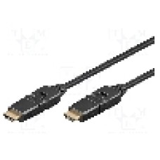 Cablu HDMI - HDMI, din ambele parţi, HDMI mufa mobila ±90°, 1.5m, negru, Goobay - 31888