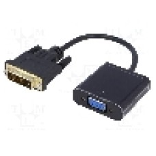 Cablu {{Tip cablu de conectare}}, D-Sub 15pin HD soclu, DVI-D (24+1) mufa, 0.15m, {{Culoare izolaţie}}, AKYGA - AK-AD-50