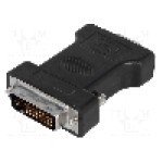 Cablu {{Tip cablu de conectare}}, D-Sub 15pin HD soclu, DVI-I (24+5) mufa, {{Lungime cablu}}, {{Culoare izolaţie}}, Goobay - 68030