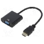 Cablu {{Tip cablu de conectare}}, D-Sub 15pin HD soclu, HDMI mufa, 0.15m, {{Culoare izolaţie}}, AKYGA - AK-AD-42