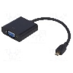 Cablu {{Tip cablu de conectare}}, D-Sub 15pin HD soclu, micro mufa HDMI, 200mm, {{Culoare izolaţie}}, QOLTEC - 50402