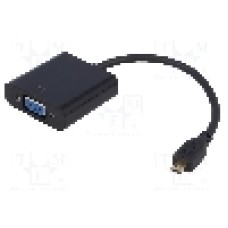 Cablu {{Tip cablu de conectare}}, D-Sub 15pin HD soclu, micro mufa HDMI, 200mm, {{Culoare izolaţie}}, QOLTEC - 50402