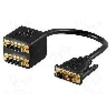 Cablu {{Tip cablu de conectare}}, DVI-D (24+1) mufa, DVI-D (24+1) soclu x2, {{Lungime cablu}}, {{Culoare izolaţie}}, Goobay - 68740