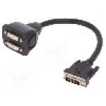 Cablu {{Tip cablu de conectare}}, DVI-I (24+5) mufa, DVI-I (24+5) soclu x2, 200mm, negru, ASSMANN - AK-320401-002-S