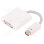 Cablu {{Tip cablu de conectare}}, DVI-I (24+5) soclu, DVI mini mufa, 170mm, {{Culoare izolaţie}}, QOLTEC - 50517