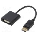 Cablu {{Tip cablu de conectare}}, DisplayPort mufa, DVI-I (24+5) soclu, 0.2m, {{Culoare izolaţie}}, AKYGA - AK-AD-58