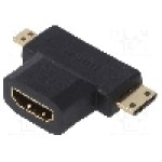 Cablu {{Tip cablu de conectare}}, HDMI mini mufa, HDMI soclu, micro mufa HDMI, {{Lungime cablu}}, {{Culoare izolaţie}}, AKYGA - AK-AD-23