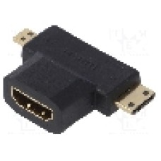 Cablu {{Tip cablu de conectare}}, HDMI mini mufa, HDMI soclu, micro mufa HDMI, {{Lungime cablu}}, {{Culoare izolaţie}}, AKYGA - AK-AD-23