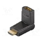 Cablu {{Tip cablu de conectare}}, HDMI mufa, HDMI soclu 180°, {{Lungime cablu}}, {{Culoare izolaţie}}, Goobay - 51721