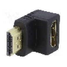 Cablu {{Tip cablu de conectare}}, HDMI mufa, HDMI soclu 90°, {{Lungime cablu}}, {{Culoare izolaţie}}, AKYGA - AK-AD-01