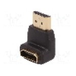 Cablu {{Tip cablu de conectare}}, HDMI mufa, HDMI soclu 90°, {{Lungime cablu}}, {{Culoare izolaţie}}, QOLTEC - 50513