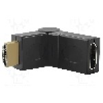 Cablu {{Tip cablu de conectare}}, HDMI mufa, HDMI soclu mobila 360°, {{Lungime cablu}}, {{Culoare izolaţie}}, QOLTEC - 50516