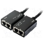 Cablu {{Tip cablu de conectare}}, HDMI mufa, RJ45 soclu x2, {{Lungime cablu}}, negru, LOGILINK - HD0005