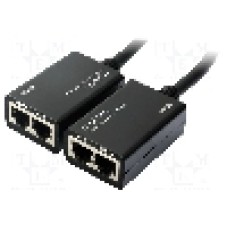 Cablu {{Tip cablu de conectare}}, HDMI mufa, RJ45 soclu x2, {{Lungime cablu}}, negru, LOGILINK - HD0005