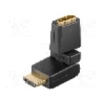 Cablu {{Tip cablu de conectare}}, HDMI mufa mobila 360°, HDMI soclu, {{Lungime cablu}}, {{Culoare izolaţie}}, Goobay - 60757