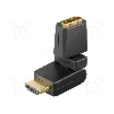 Cablu {{Tip cablu de conectare}}, HDMI mufa mobila 360°, HDMI soclu, {{Lungime cablu}}, {{Culoare izolaţie}}, Goobay - 60757