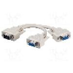 Cablu VGA - VGA, D-Sub 15pin HD soclu x2, D-Sub 15pin HD mufa, 0.17m, gri, Goobay - 95138