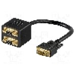 Cablu VGA - VGA, D-Sub 15pin HD soclu x2, D-Sub 15pin HD mufa, 0.1m, negru, Goobay - 93263
