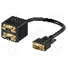 Cablu VGA - VGA, D-Sub 15pin HD soclu x2, D-Sub 15pin HD mufa, 0.1m, negru, Goobay - 93263