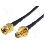 Cablu adaptor SMA mufa, SMA soclu, 0.1m, 50Ω, BQ CABLE - 
