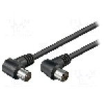 Cablu adaptor coaxial 9,5mm mufa in unghi, coaxiale 9,5mm soclu in unghi, 1.5m, 75Ω, Goobay - 11525