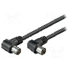 Cablu adaptor coaxial 9,5mm mufa in unghi, coaxiale 9,5mm soclu in unghi, 1.5m, 75Ω, Goobay - 11525