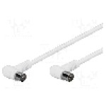 Cablu adaptor coaxial 9,5mm mufa in unghi, coaxiale 9,5mm soclu in unghi, 2.5m, 75Ω, Goobay - 67354