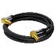Cablu adaptor coaxial 9,5mm mufa in unghi, coaxiale 9,5mm soclu in unghi, 2m, 75Ω, Goobay - 70461