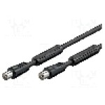 Cablu adaptor coaxiala 9,5mm mufa, coaxiala 9,5mm priza, 2.5m, 75Ω, Goobay - 50729