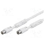 Cablu adaptor coaxiala 9,5mm mufa, coaxiala 9,5mm priza, 3.5m, 75Ω, Goobay - 50742