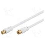 Cablu adaptor coaxiala 9,5mm mufa, coaxiala 9,5mm priza, 5m, 75Ω, Goobay - 67285