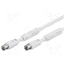 Cablu adaptor coaxiala 9,5mm mufa, coaxiala 9,5mm priza, 7.5m, 75Ω, Goobay - 50726