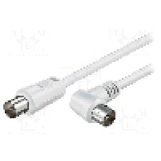 Cablu adaptor coaxiala 9,5mm mufa, coaxiale 9,5mm soclu in unghi, 1.5m, 75Ω, Goobay - 11712