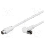 Cablu adaptor coaxiala 9,5mm mufa, coaxiale 9,5mm soclu in unghi, 1.5m, 75Ω, Goobay - 67359