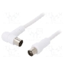 Cablu adaptor coaxiala 9,5mm mufa, coaxiale 9,5mm soclu in unghi, 2.5m, 75Ω, Goobay - 67360