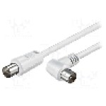 Cablu adaptor coaxiala 9,5mm mufa, coaxiale 9,5mm soclu in unghi, 5m, 75Ω, Goobay - 11714