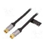 Cablu adaptor din ambele parţi, F mufa, 1.5m, 75Ω, Goobay - 78503