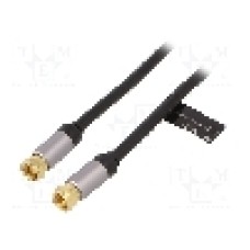 Cablu adaptor din ambele parţi, F mufa, 1.5m, 75Ω, Goobay - 78503