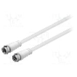 Cablu adaptor din ambele parţi, F mufa, 2m, 75Ω, Goobay - 58816