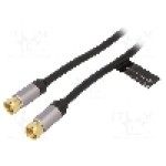 Cablu adaptor din ambele parţi, F mufa, 3m, 75Ω, Goobay - 78577