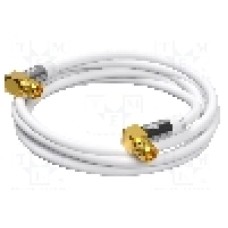 Cablu adaptor din ambele parţi, mufa in unghi F, 3m, 75Ω, Goobay - 70484