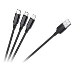 CABLU 3 IN 1 USB MICROUSB, TIP C, LIGHTNING M - ML0807B-1