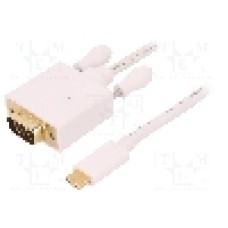 Cablu D-Sub 15pin HD mufa, USB C mufa, USB 3.1, lungime 1m, {{Culoare izolaţie}}, QOLTEC - 50418