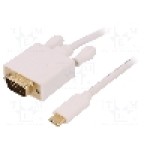 Cablu D-Sub 15pin HD mufa, USB C mufa, USB 3.1, lungime 2m, {{Culoare izolaţie}}, QOLTEC - 50419