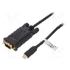 Cablu D-Sub 15pin HD mufa, USB C mufa, {{Versiune}}, lungime 1.8m, {{Culoare izolaţie}}, LOGILINK - UA0333