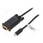 Cablu D-Sub 15pin HD mufa, USB C mufa, {{Versiune}}, lungime 3m, {{Culoare izolaţie}}, LOGILINK - UA0334