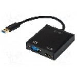 Cablu D-Sub 15pin HD soclu, HDMI soclu, USB A mufa, USB 2.0, USB 3.0, lungime {{Lungime cablu}}, {{Culoare izolaţie}}, LOGILINK - UA0234
