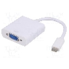 Cablu D-Sub 15pin HD soclu, USB C mufa, USB 3.1, lungime 0.15m, {{Culoare izolaţie}}, AKYGA - AK-AD-55